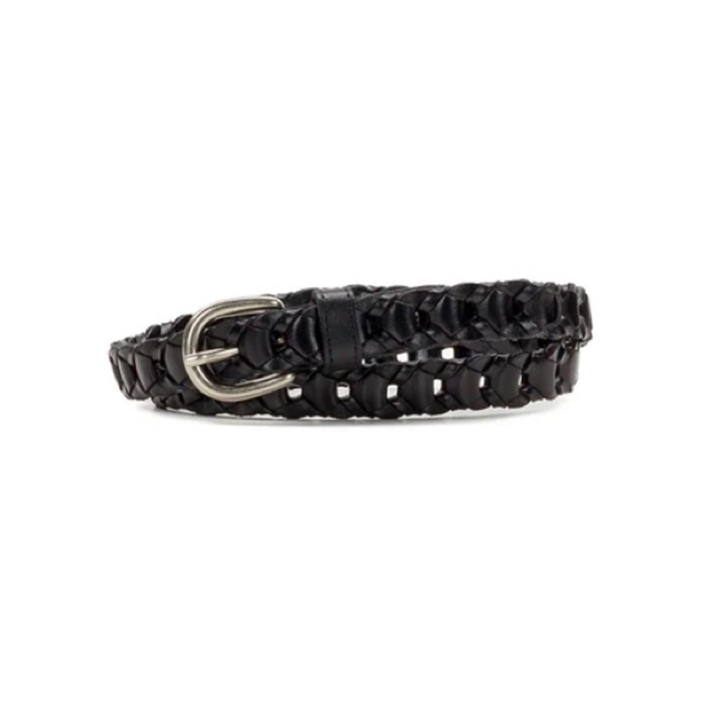 NEW Patricia Nash Calabria Chainlink Woven Black Leather Belt L